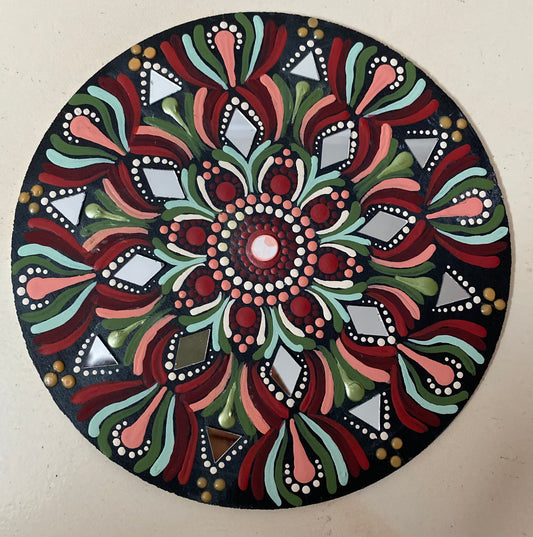 Teracotta Dot Fridge Magnet Mandala